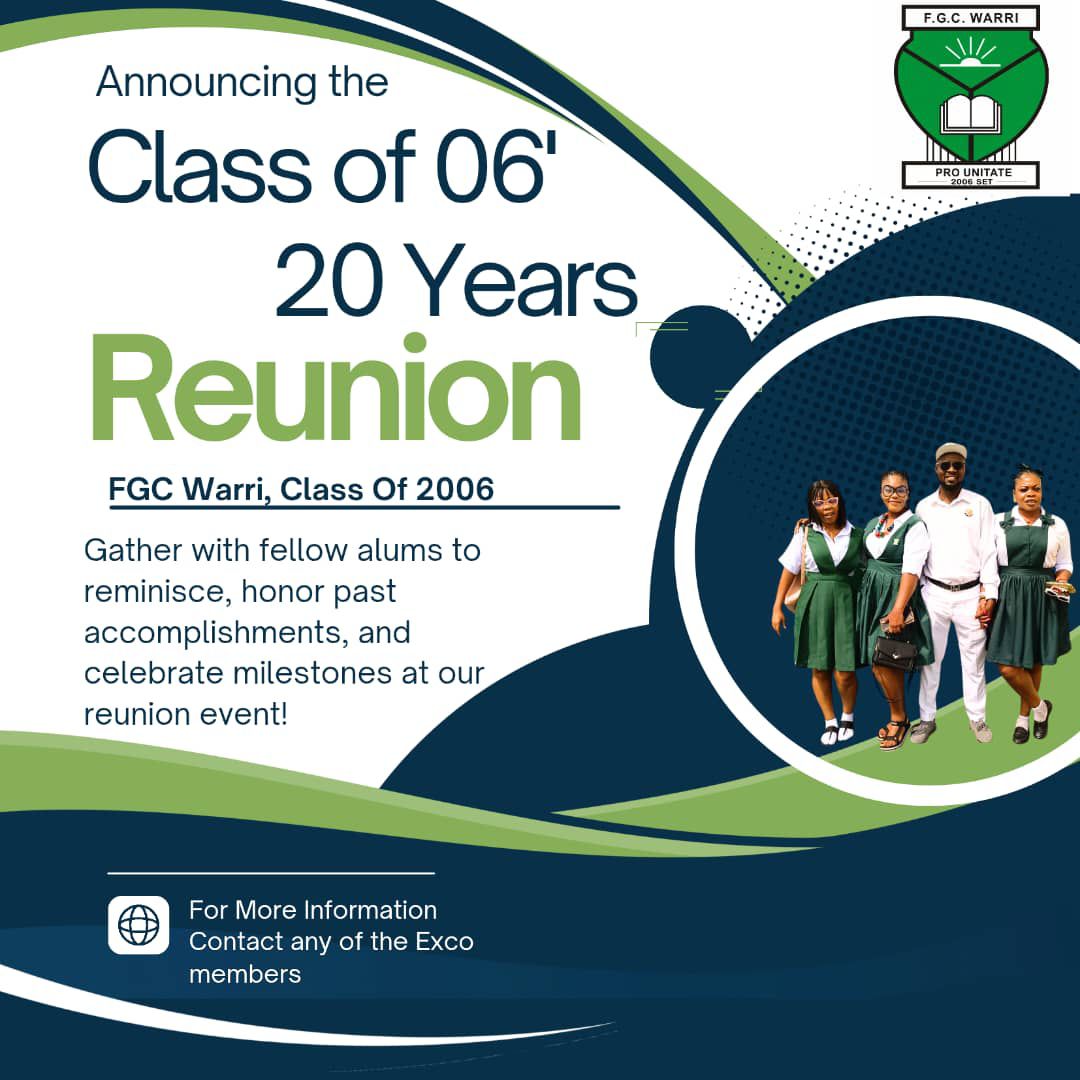 Two Decades of Excellence: FGC Warri Class of 2006 Reunion 2026
