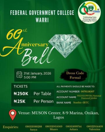 Diamond Jubilee Elegance: A Night to Remember at the F.G.C. Warri 60th Anniversary Ball 2026